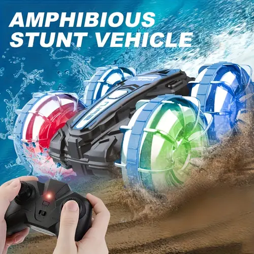 with led lights double sided stunt rc car tumbling spinning rc stunt beach toys send boys and girls toy gifts