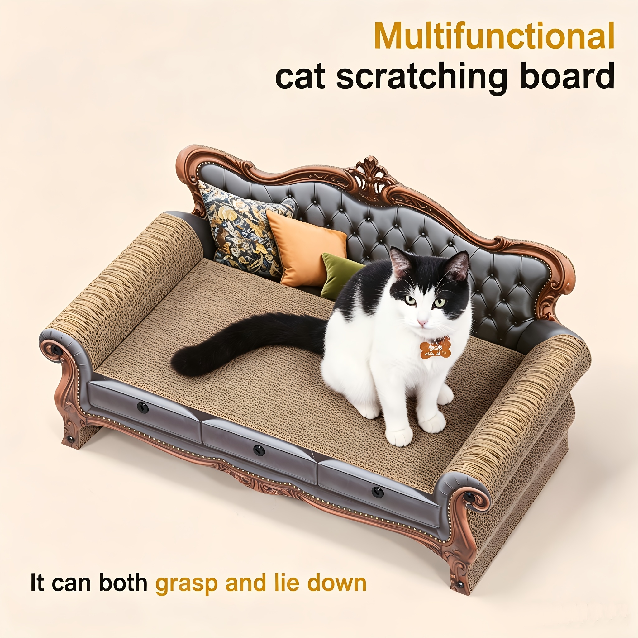Cat Scratching Board And Cat Bed -one Sofa Bed Chair Scratching Post Wear-resistant Corrugated Paper Cat Toy Supplies