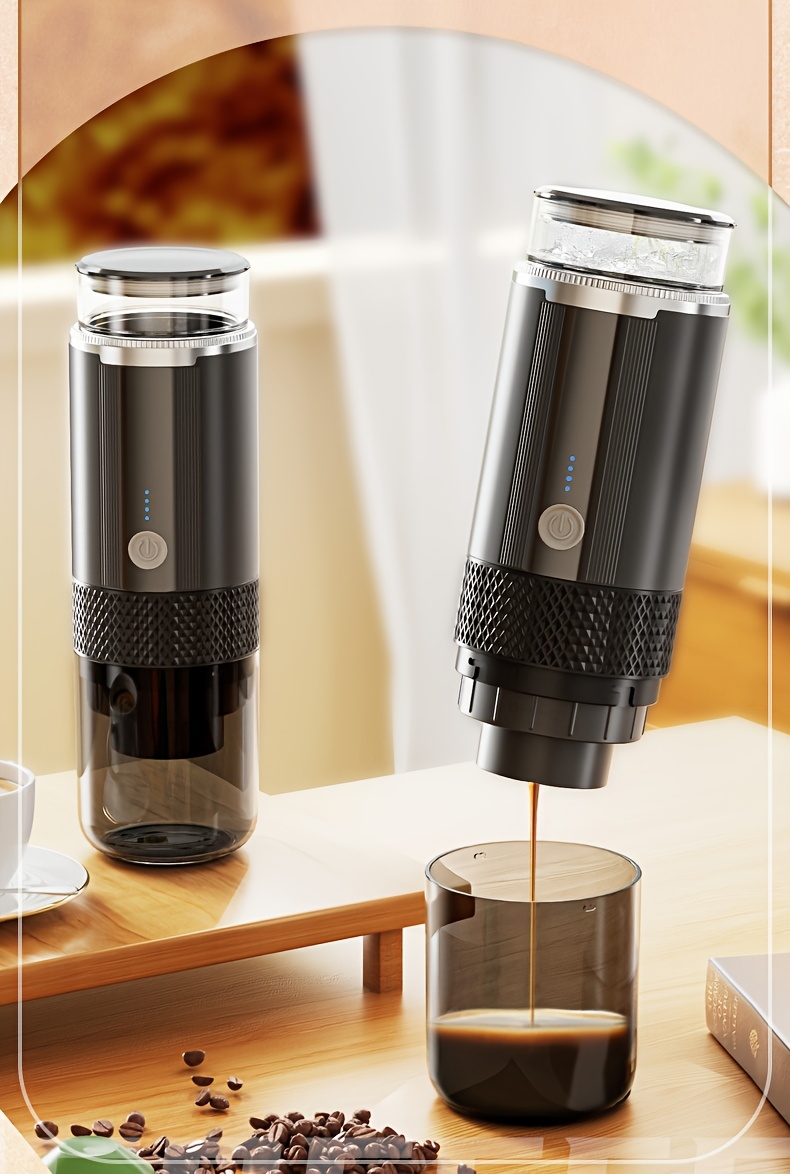 2in 1 portable coffee machine compact and rechargeable compatible with coffee powder and capsules convenient operation camping no heating function details 1