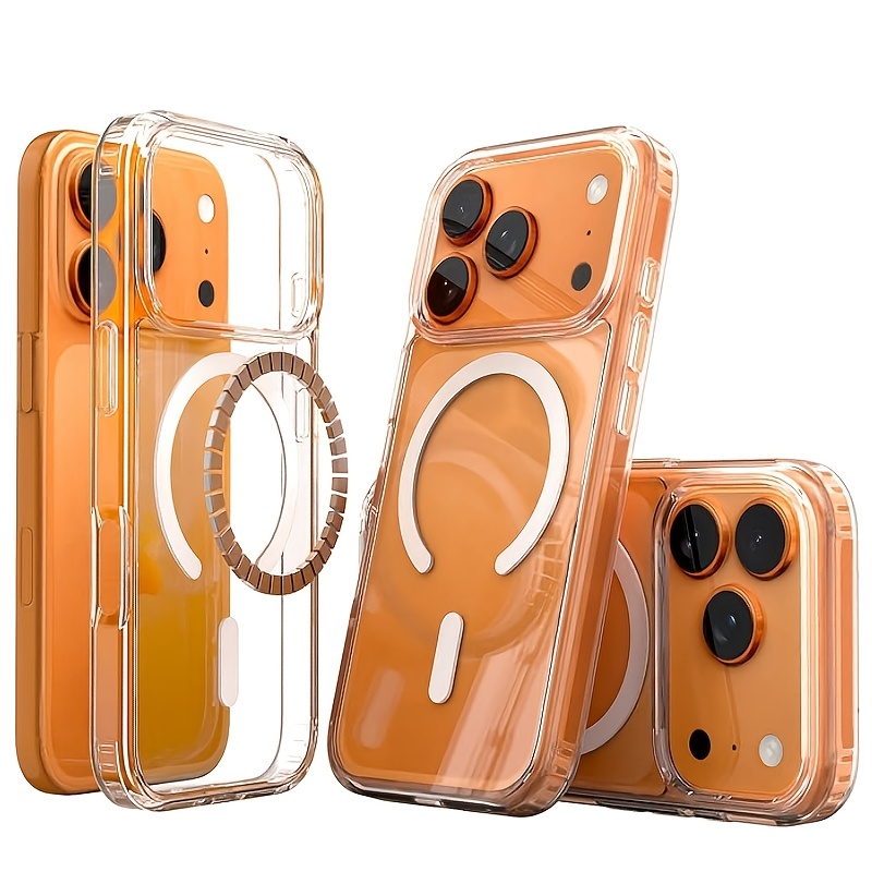 TEMU Phone Case: Suitable For 17 Pro Max Air / 16 15 14 Pro / 13 12 Pro Max / 11 Brand New Transparent Magnetic Wireless Charging Phone Case,