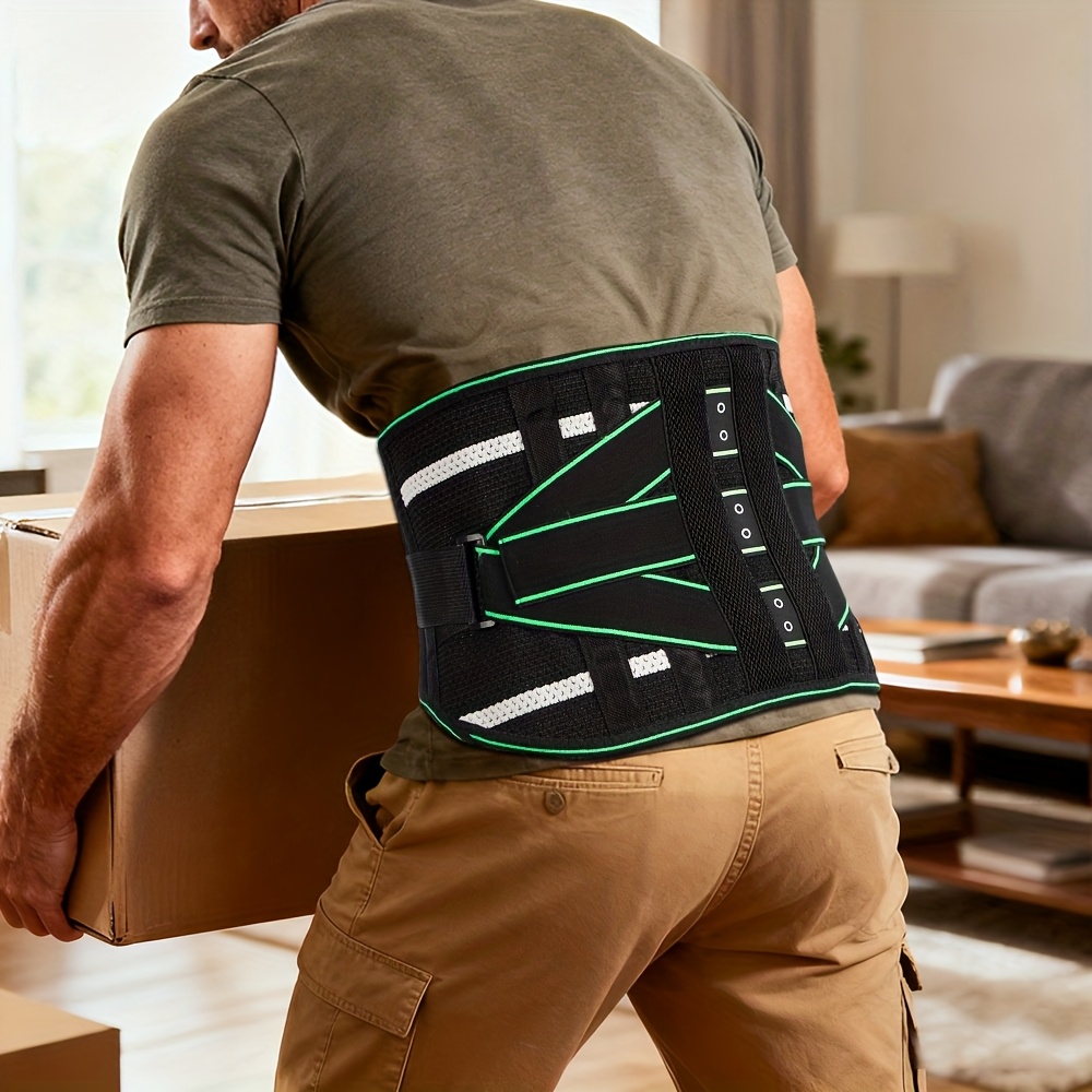 Lower Back Support Brace Featuring 8X Lumbar Support, Removable 3D Pad, Breathable Materials and Adjustable Straps for Men and Women