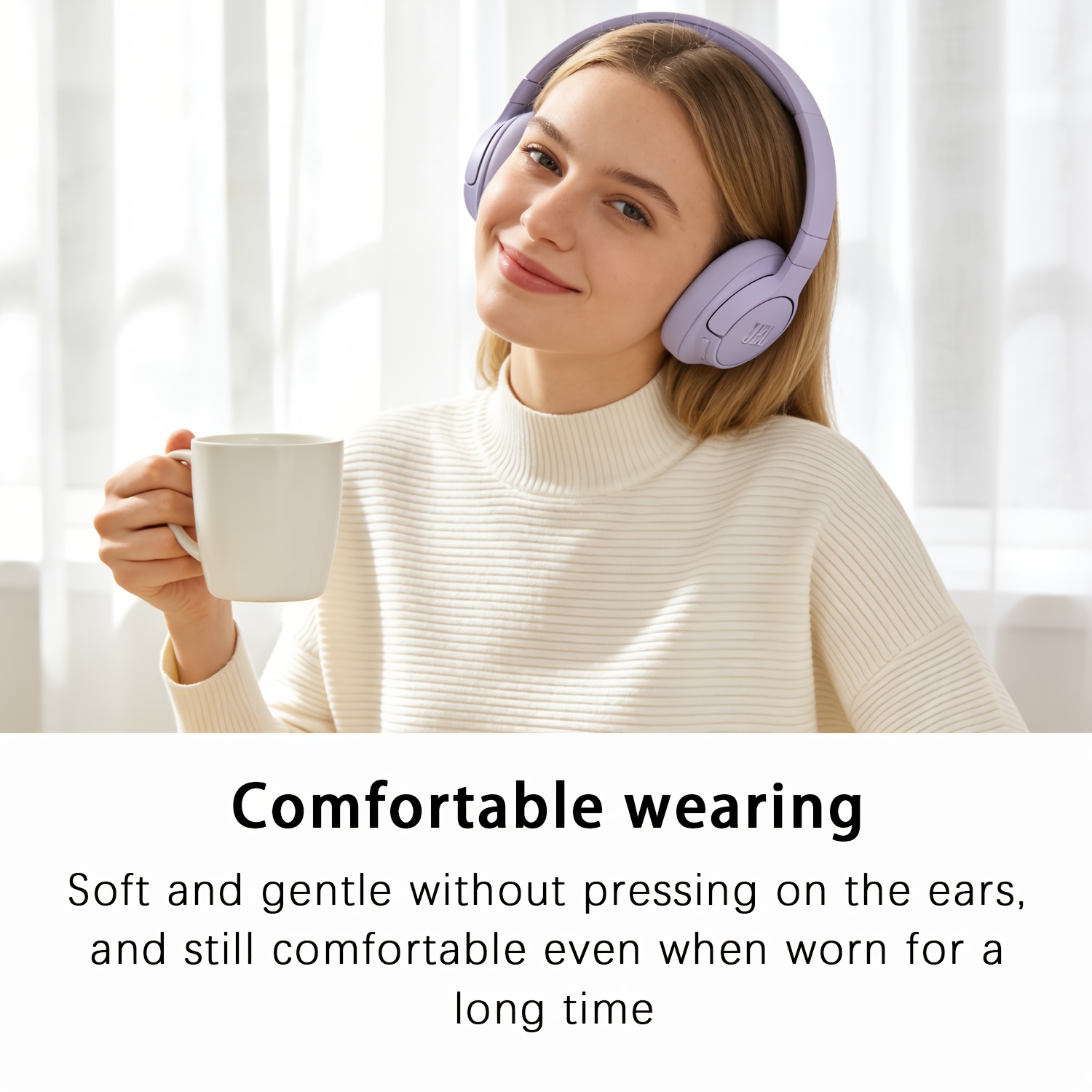 JBL T77ONC Wireless Over-Ear Headphones, BT 5.3 with 40mm Drivers for Legendary Bass, Adaptive Noise Reduction & Dual-Mode Wired/Wireless, Long-Lasting Battery & Clear Calls, Foldable Design for Travel, Ideal for Professionals, Students & Music