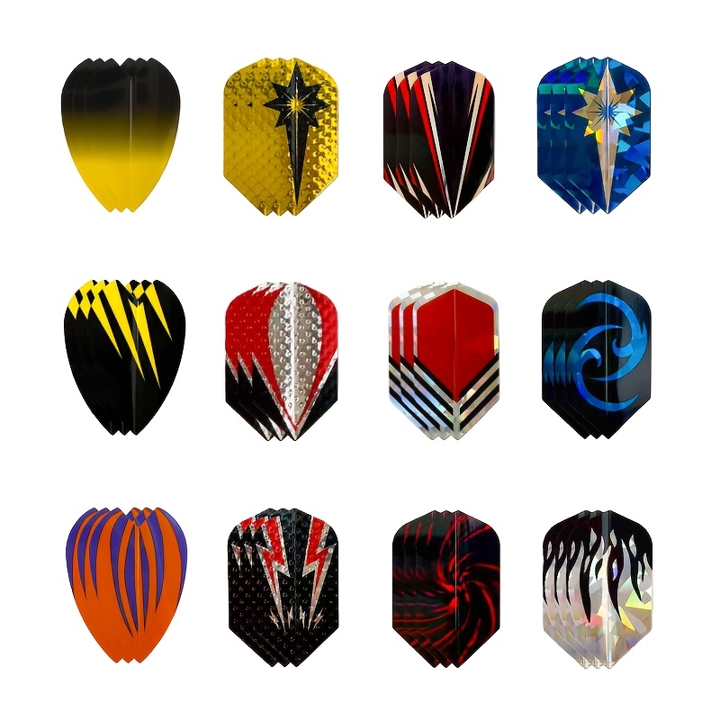 36pcs Dart Flights, Replaceable Dart Accessories, Aluminum Foil Flight Set, Pet Colored Dart Wings