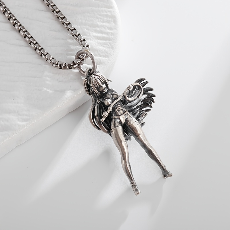 E-shop Hip Hop Anime Peitsche Spiel Mädchen Anhänger Halskette Unisex Sexy Dominierend Cosplay Zubehör Geschenk