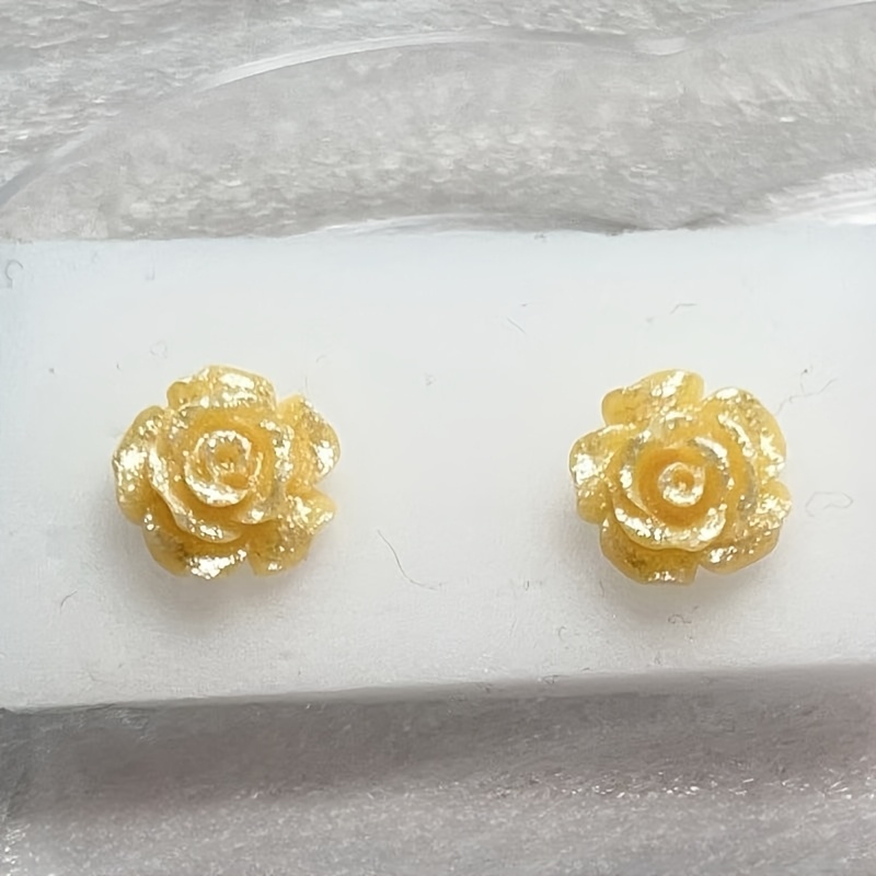 Fairy Fine Glitter Rose Earrings & Daily Earrings Set