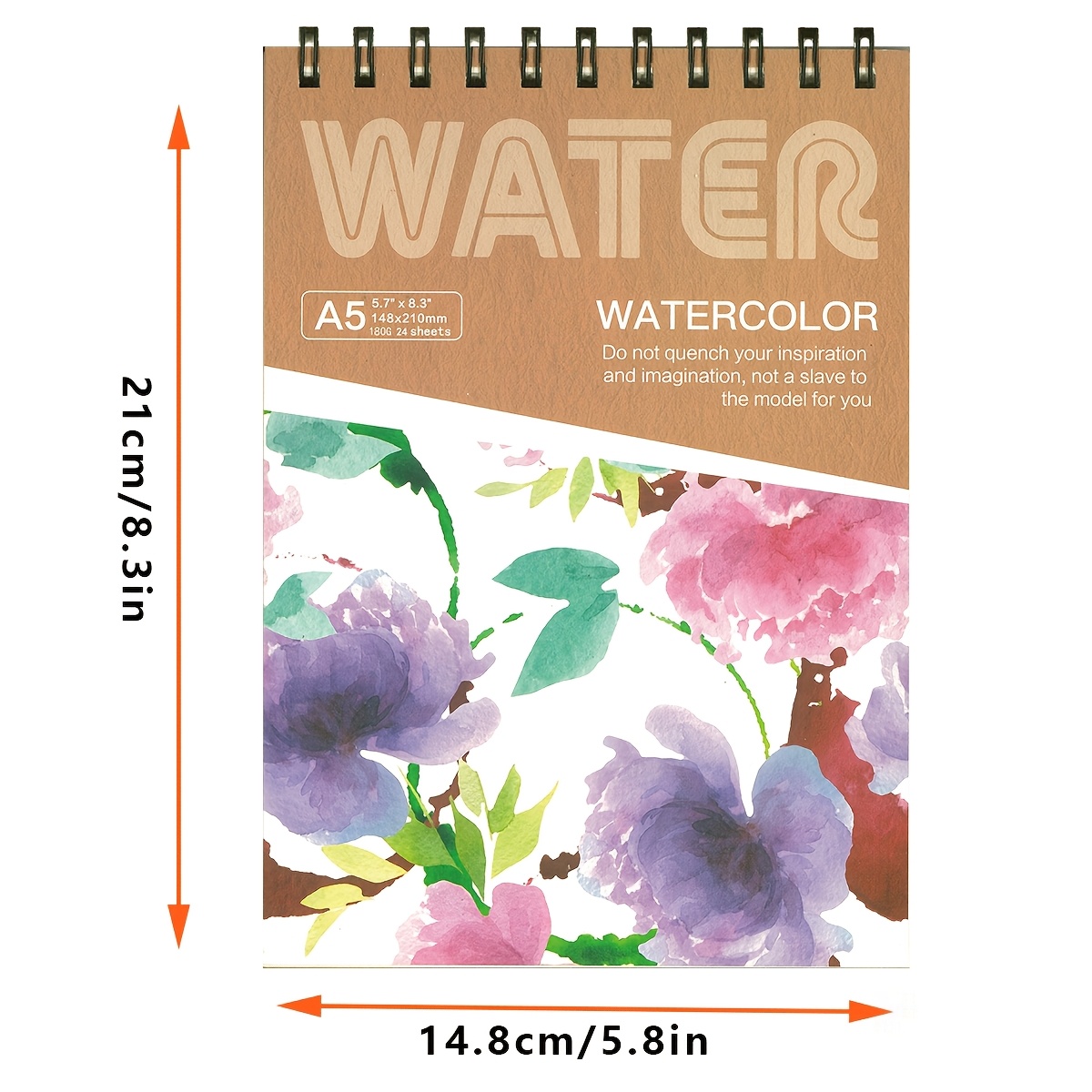 TEMU Cuaderno de de acuarela de gran tamaño con - Tamaño A5, cubierta gruesa de calidad, páginas de papel , adecuado para pintar y acuarela, ideal