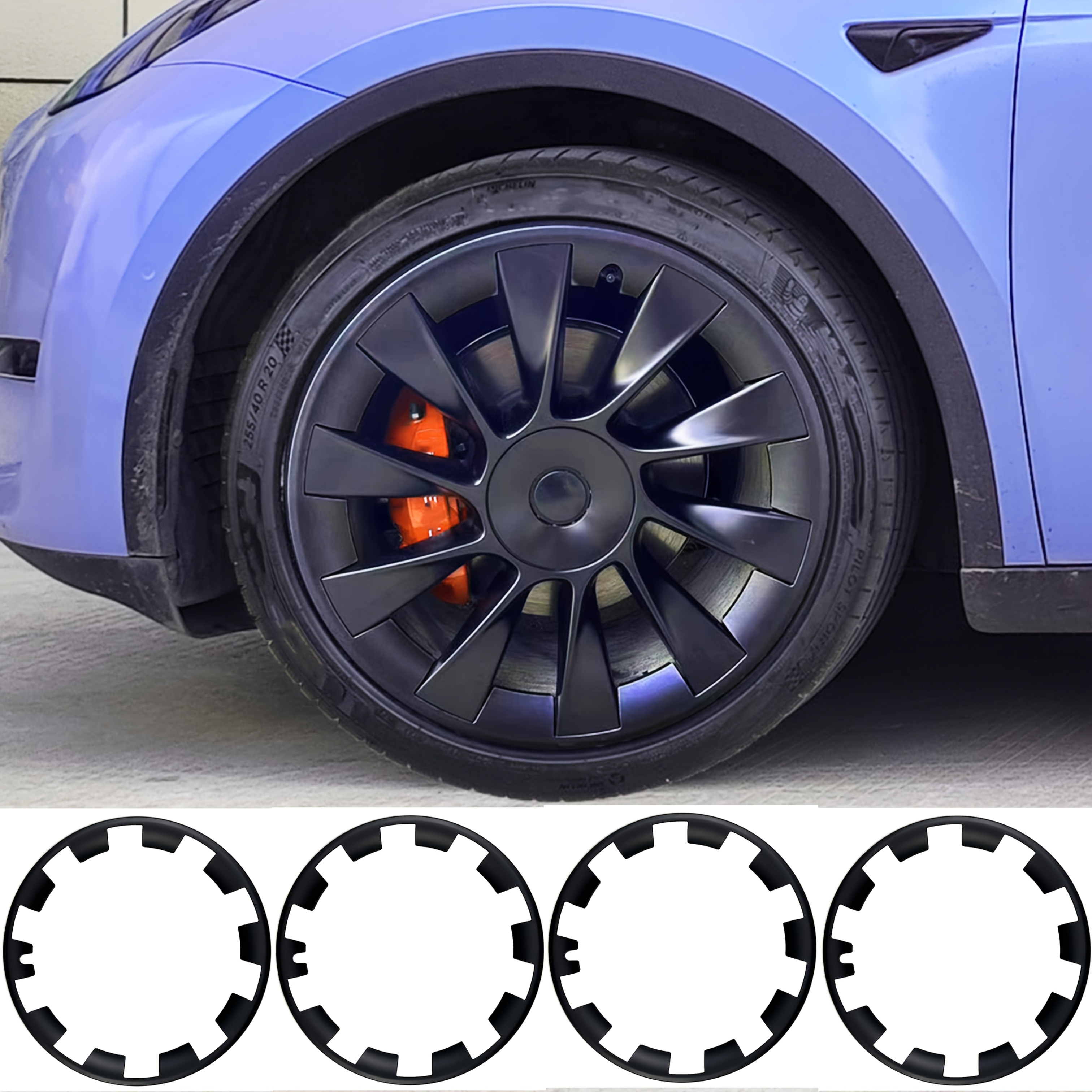 

4pcs 20-inch Wheel Covers For Tesla For . Full-rim Design With Aesthetics And -resistant Protective Cover.