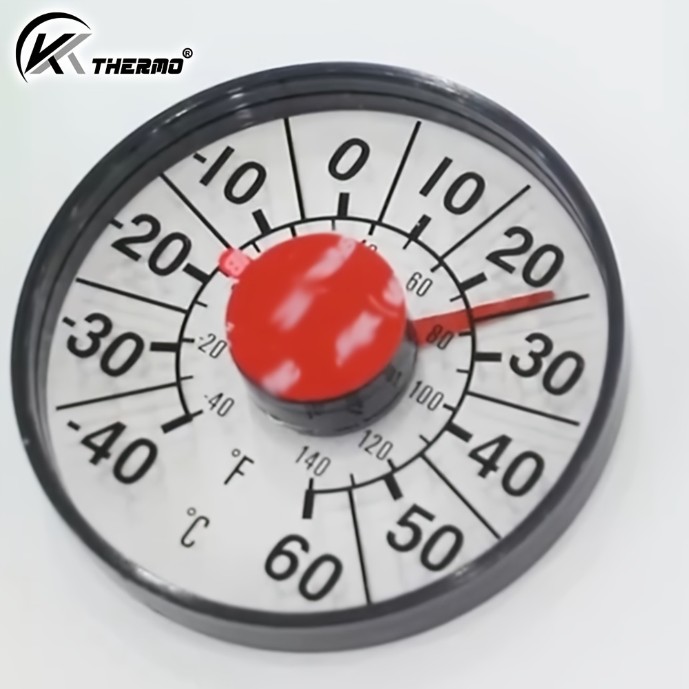 TEMU Thermomètre de fenêtre en acrylique transparent, 4,3 pouces/11 cm, thermomètre adhésif d'extérieur pour vitre avec affichage /, jauge de