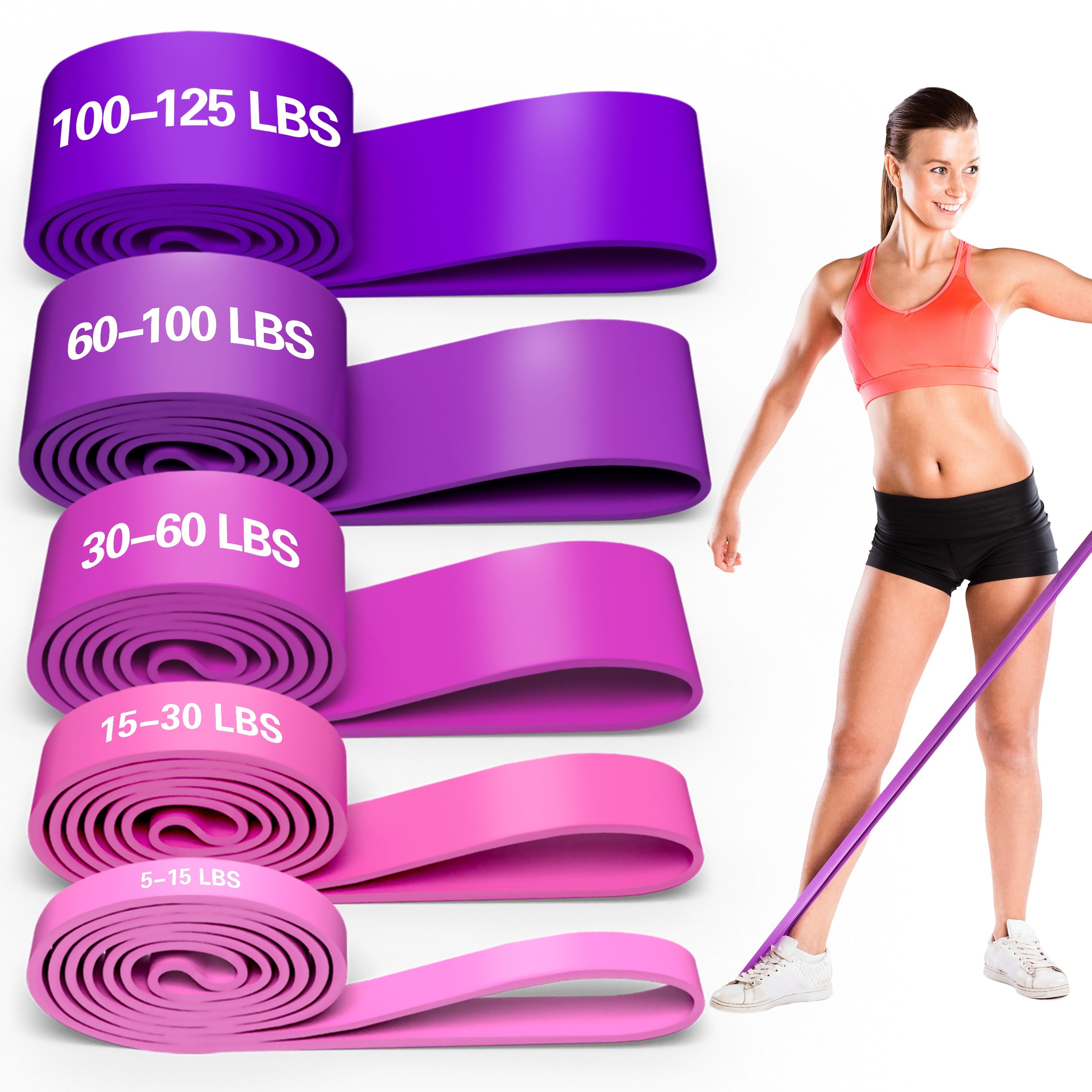 

5pcs/set Sports Yoga Resistance Bands, Fitness Pull Belt, Suitable For Yoga, Strength Training, Body Stretching
