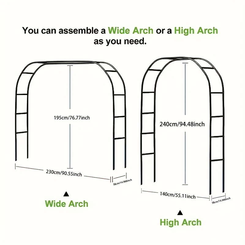 25th Anniversary Edition, 3-Color Customizable Garden Arch | Reinforced Structure, Wide/High Styles for Climbing Plants, Rose Decorations, Balloon Arches, Outdoor Festivals & Valentine s Day Backdrops – Versatile Use