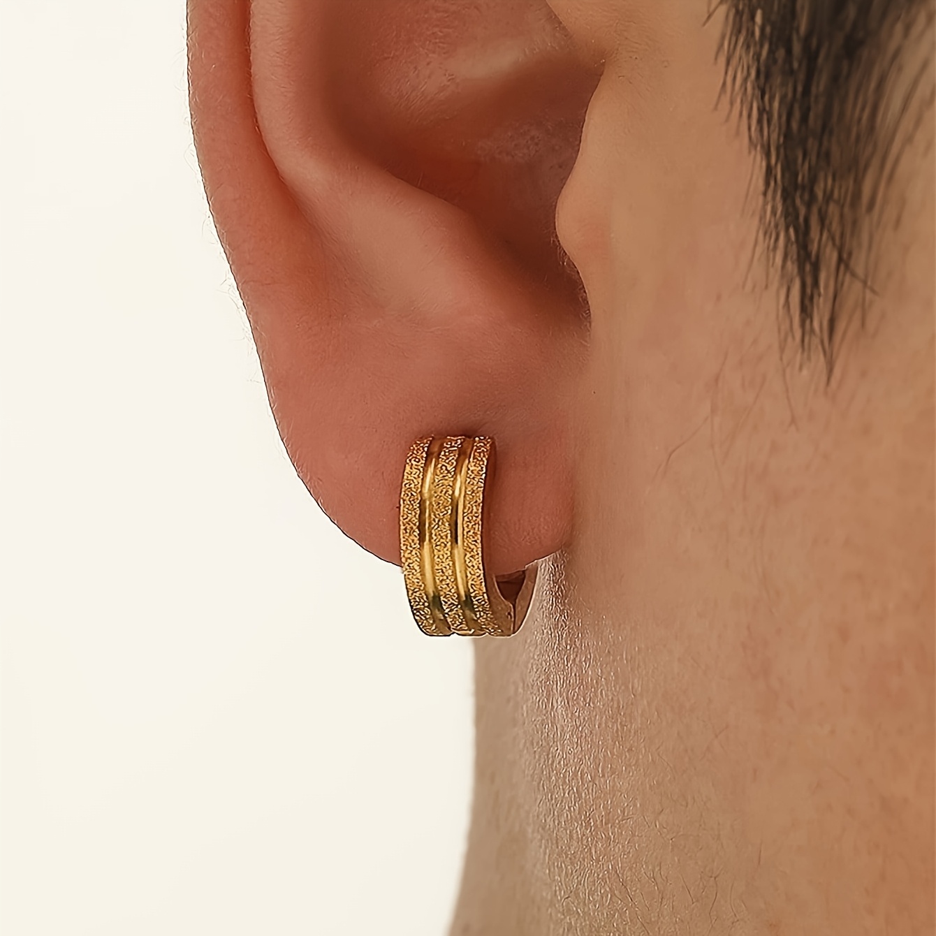 18K Golden Plated Gunmetal Finish Stud Earrings