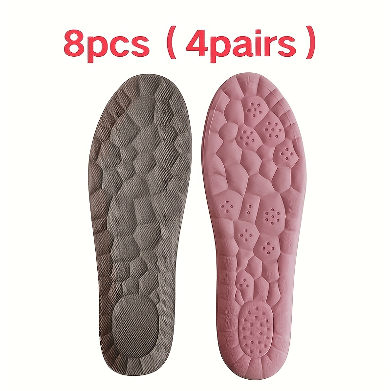 TEMU 8pcs Of 4 Pairs Of Super Comfortable Women's Insoles-soft, Elastic, Breathable, Shock Absorbing, Suitable For Leisure And Sports Activities-size