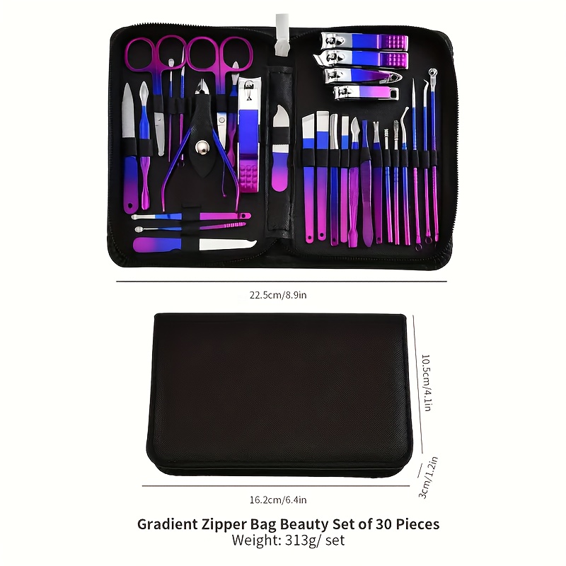 stainless steel colorful nail clippers set manicure tools package travel beauty care set details 5