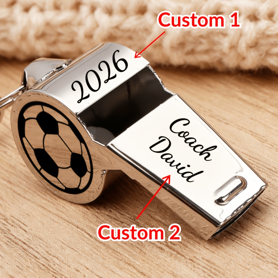 TEMU Personalized Silvery Whistle, Custom Whistle, Football Design, Teacher Appreciation Gift