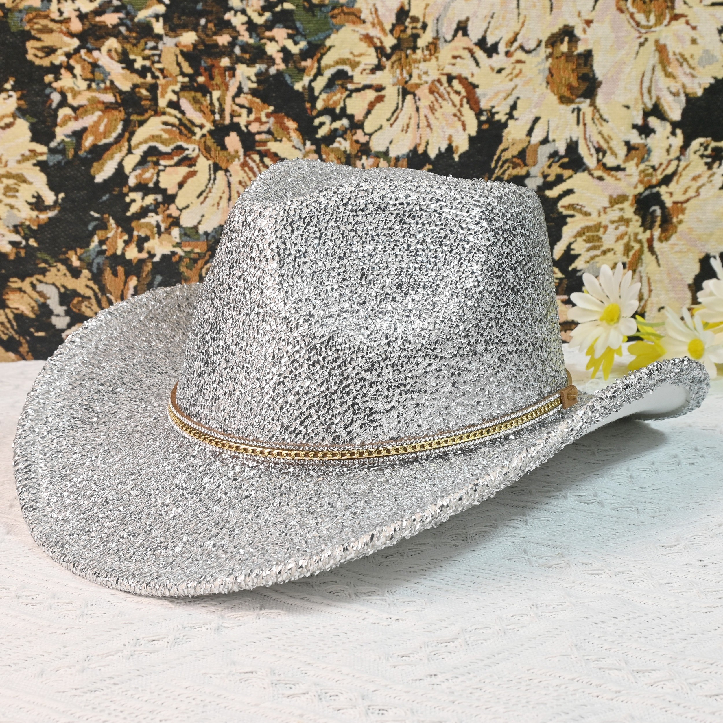 TEMU Cowboy Ball Hats, Christmas Decoration Hats, Sequin Cowboy Hats, Fashion Classic Hats