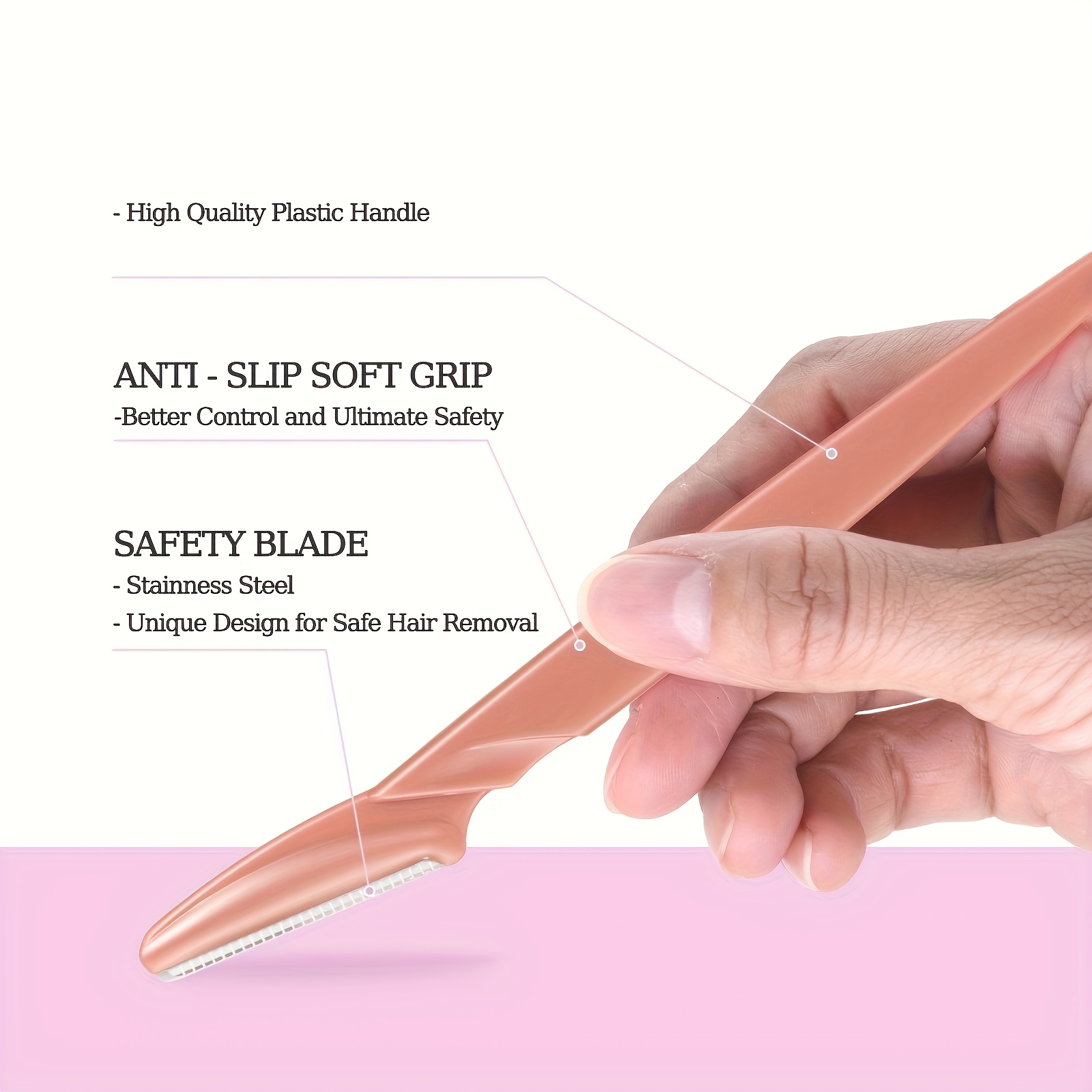 4pcs Stainless Steel Eyebrow Shaping Tools Set with Covers