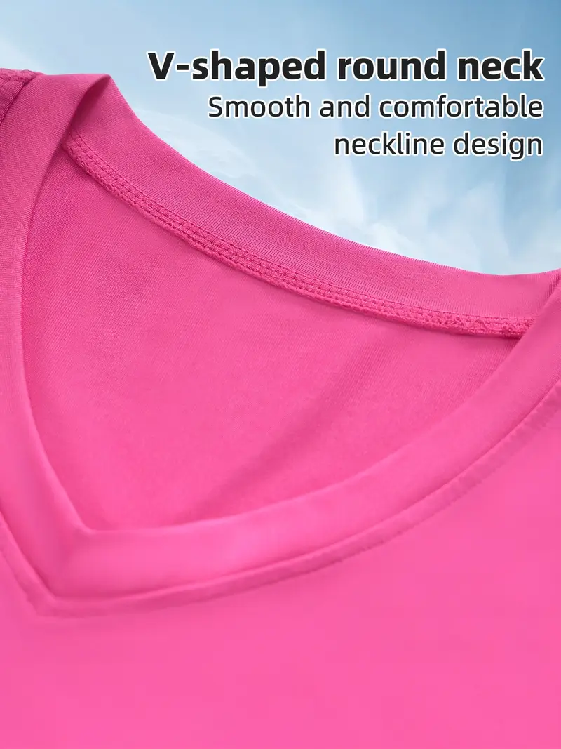 4pcs womens sports running v neck short sleeve quick dry fitness yoga sweat wicking breathable fit t shirt set Product details 4