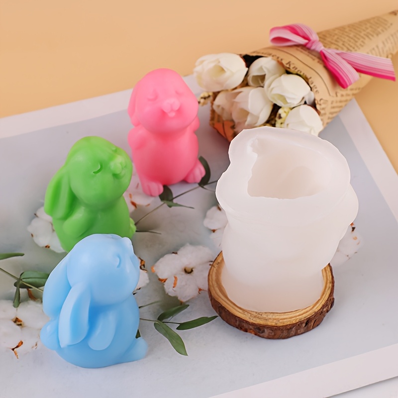 

1pc, Easter Diy Homemade Rabbit Aromatherapy Candle Mold 3d Rabbit Ornament Silicone Mold