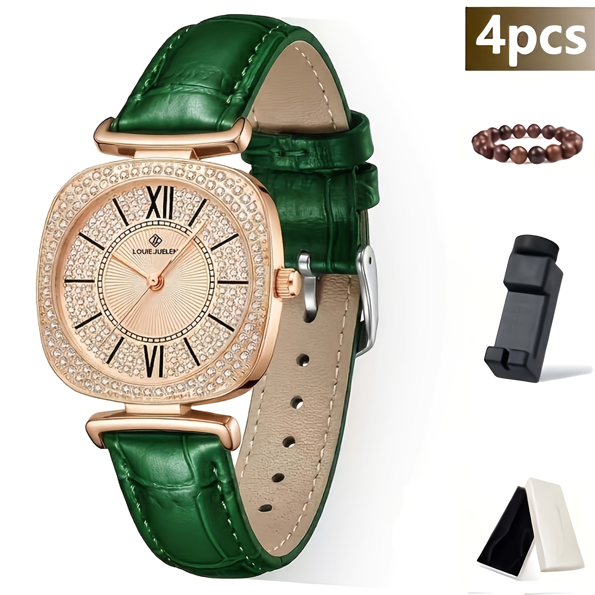 Image of 4pcs Luxury-feel Watches For Women And Men, Elegant Mechanical Women's Watch Dial, Perfect For Work, Parties, Dates, Birthdays, Holidays, And Anniversaries