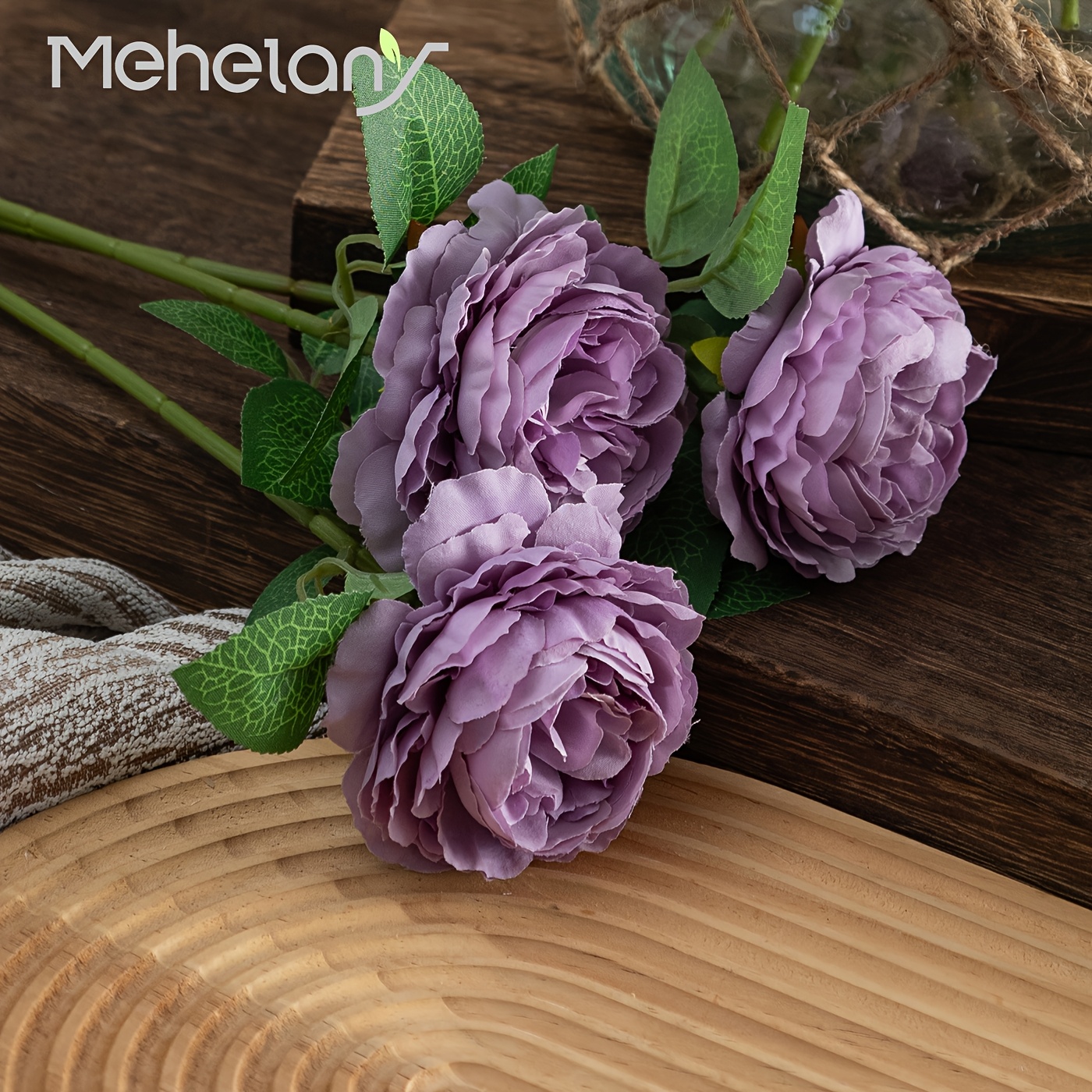 TEMU 3pcs Mehelany Artificial Peony Flowers - Realistic Silk Red Single Peonies With Long Diameter, Vintage Style For Home Decor, Wedding Bouquets,
