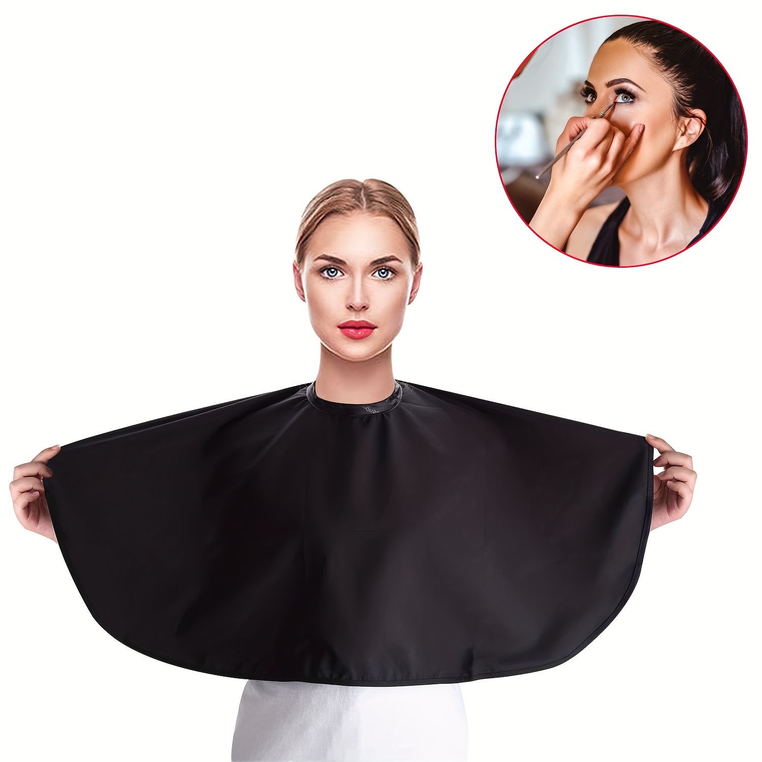 

1pc Hair Coloring Dye Cape, Waterproof, Salon Barber Haircut Cape Cloth, Hair Styling Wrap With Snap Closure For Barbers