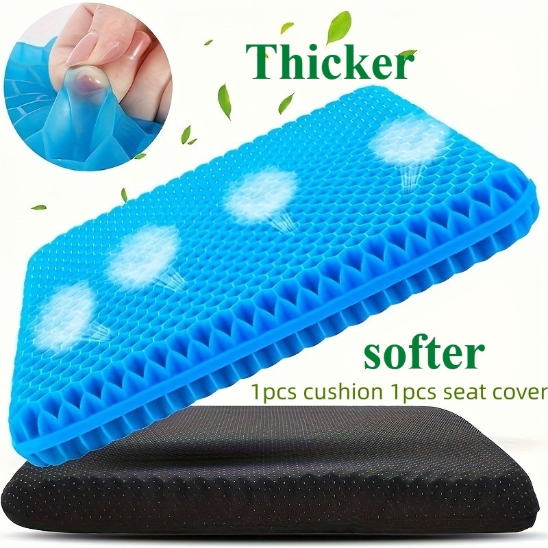 2pcs set 1 oversized gel honeycomb seat cushion 1 seat cover soft breathable and non slip suitable for wheelchairs and office use as a cooling seat cushion reduces sweating and pressure pain suitable for  