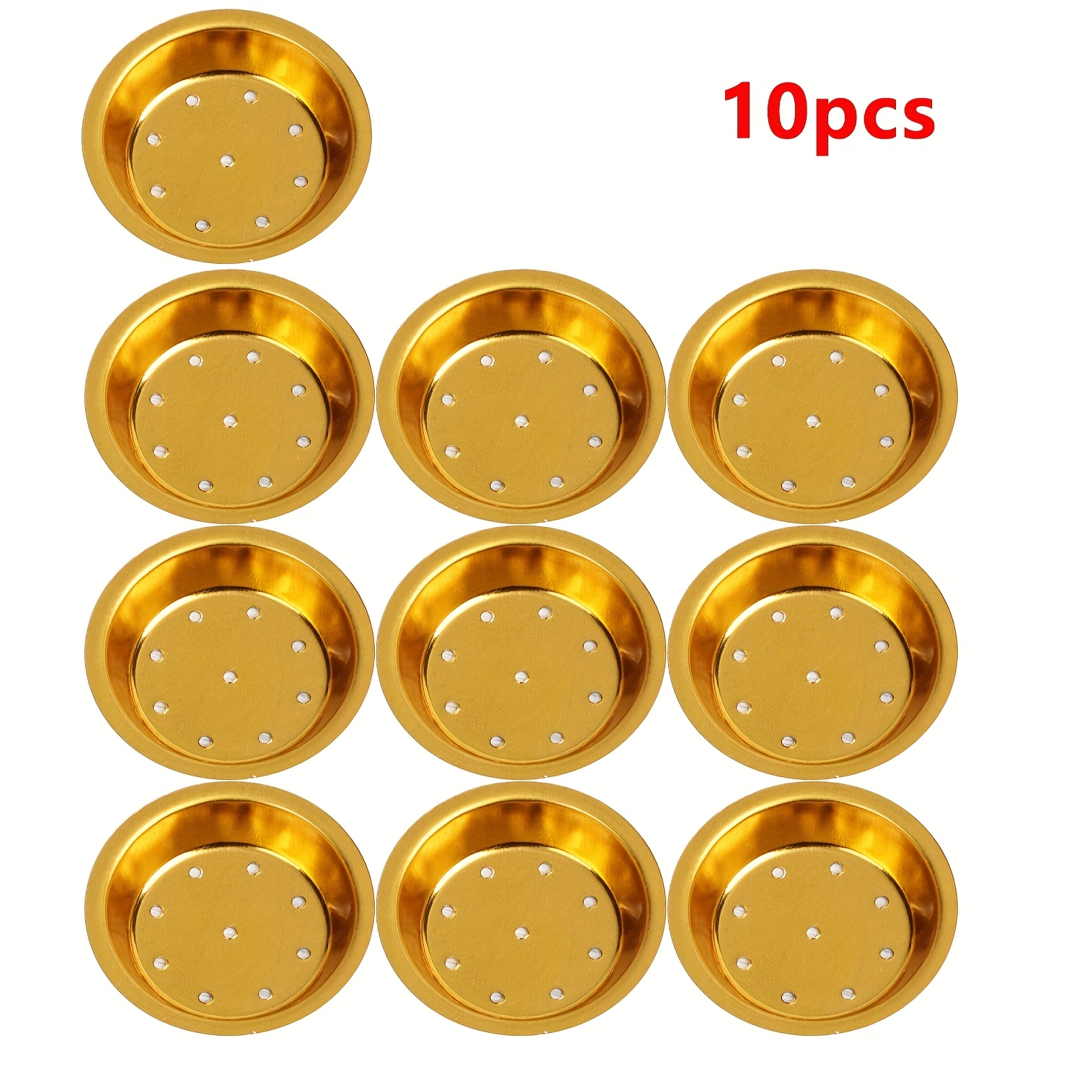 10pcs Metal Candle Holder Bases, Burner Stands, Golden-colored Bases, Non-damaging To Table Surfaces, Reusable Metal Bases, Incense Holder Stands