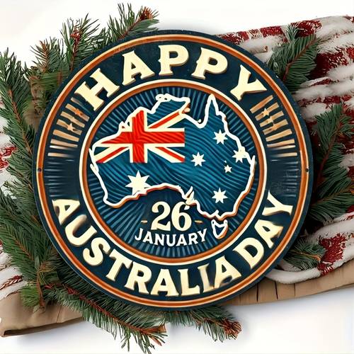 2d flat 1pc day decorative plaque happy australia day sign with 26th celebration for home bar australian flag colors easy hanging wall decor australian souvenirs gifts office decoration rustic decor durable decor holiday decor room decor