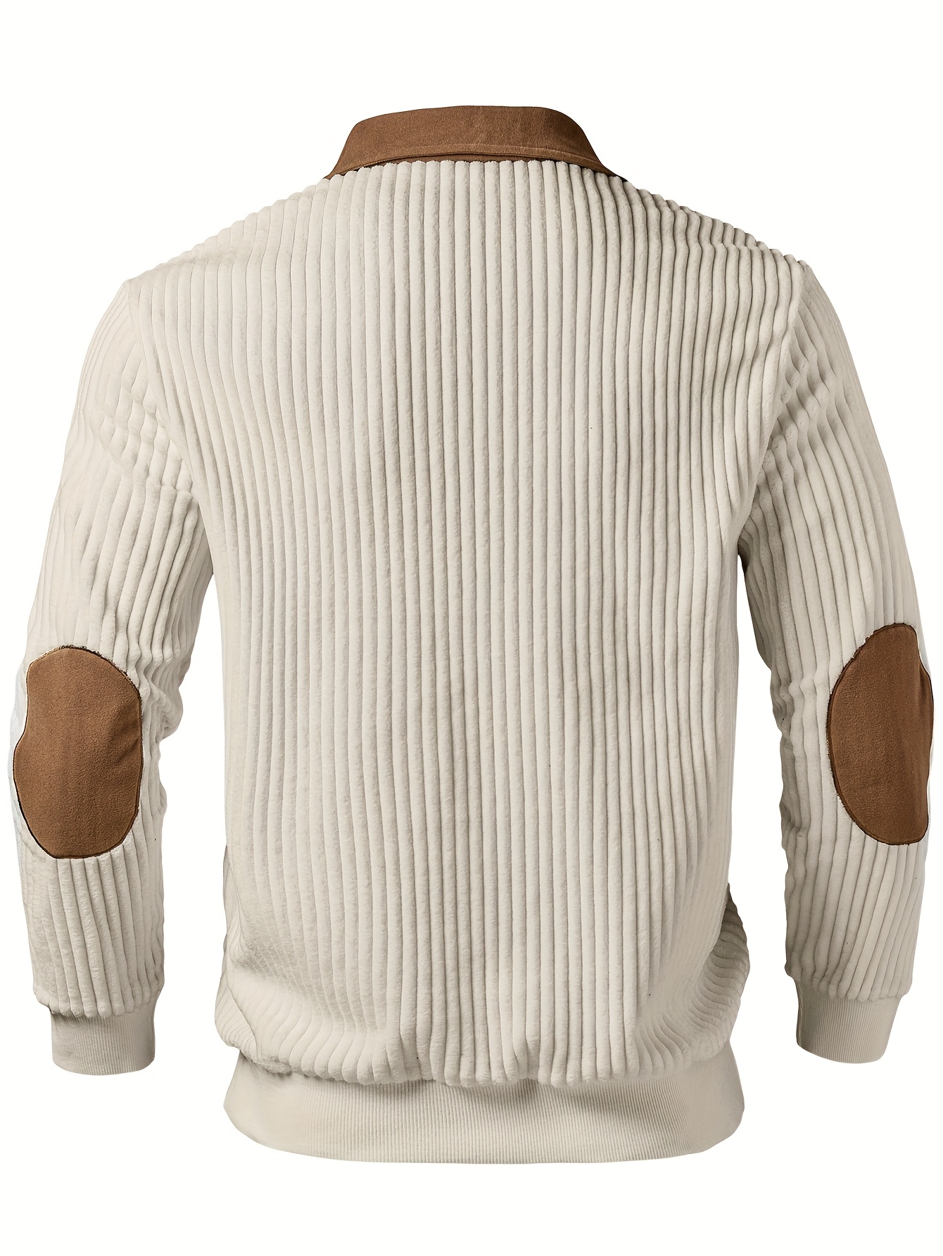 Heren Casual Pullover met Kleurblok Design - Geribbelde Kleurblok Patchwork, Dikke Warme Trui met Rits aan de Hals