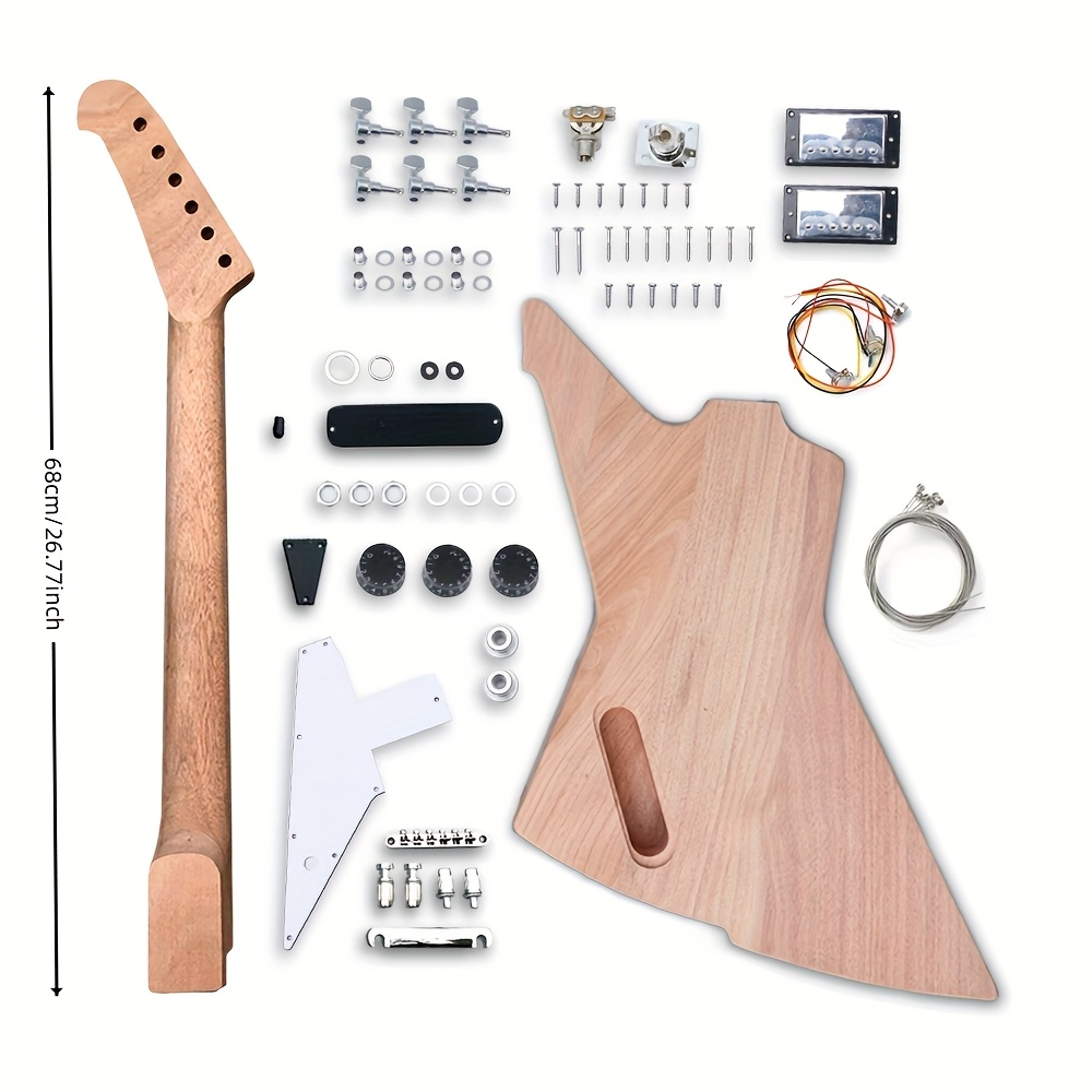 YoungMonic Electric Guitar Kits 22 Fret Mahogany Guitar Neck Banana Head Rosewood Fretboard With Hardware