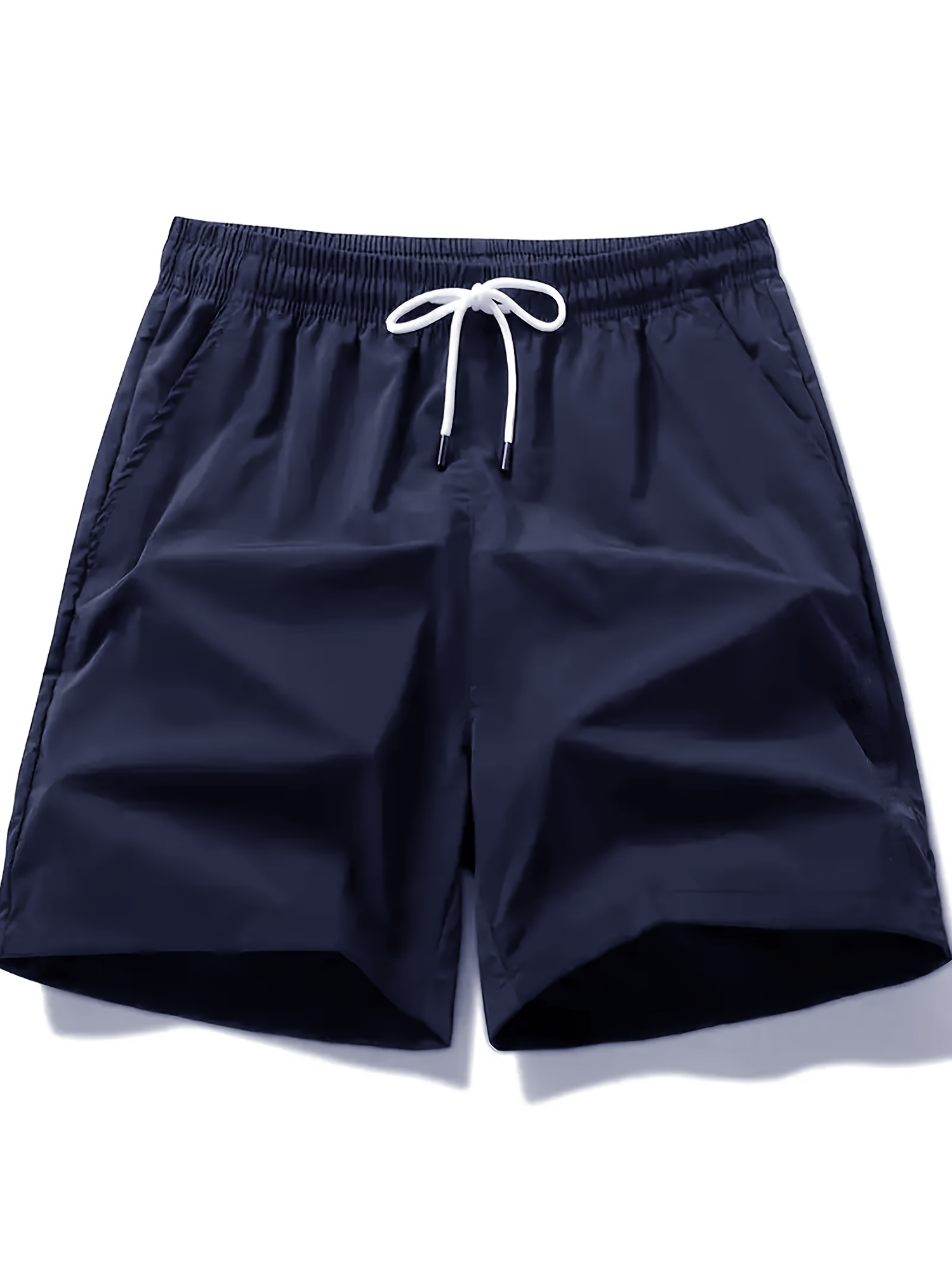 mens black blue athletic shorts loose fit quick dry elastic waistband with drawstring pockets ideal for training sports shorts elastic waistband shorts fabric details 3