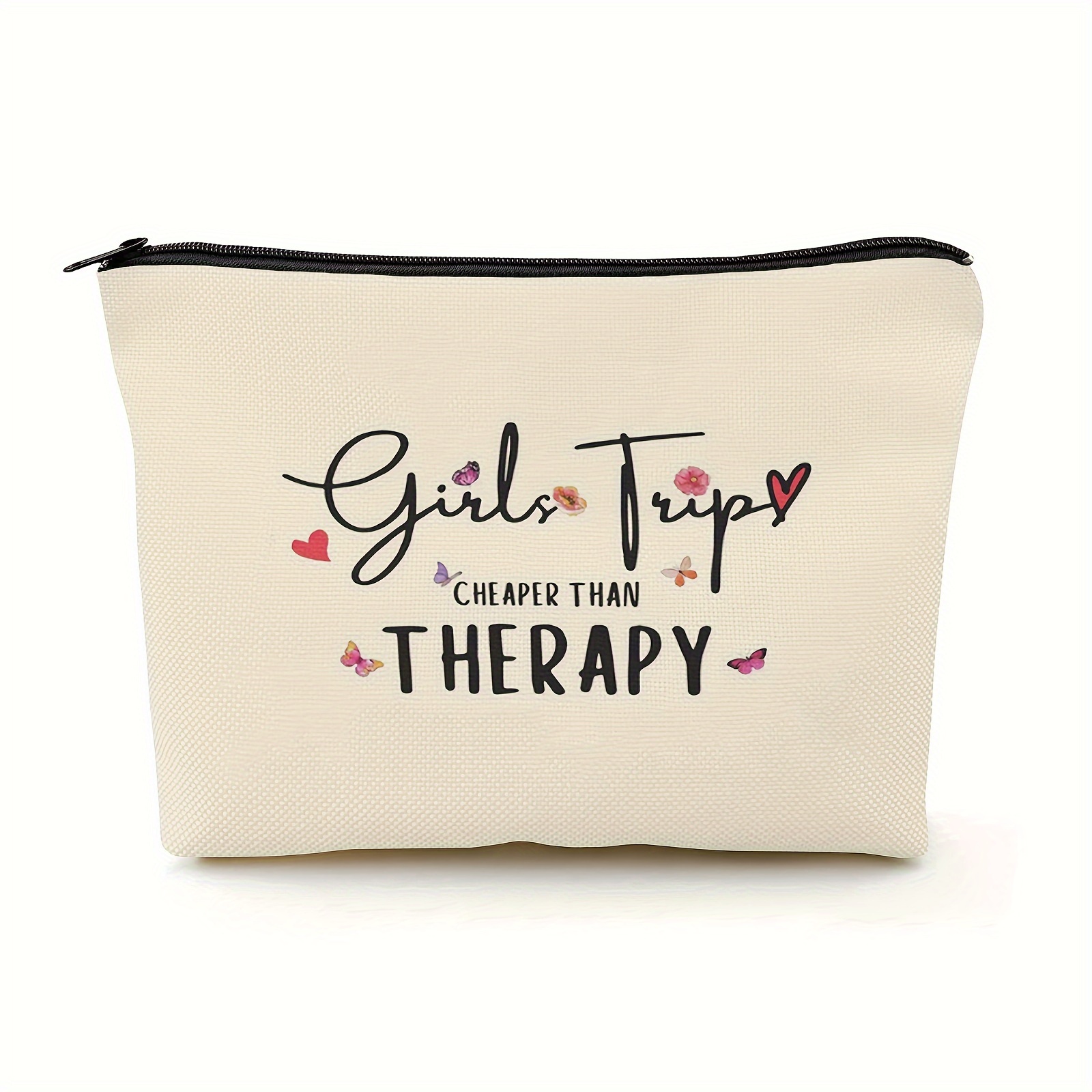 

Girls Trip Cosmetic Bag, Best Friend Gift, Makeup Organizer With Fun Quote, Travel Accessory For Women, Zippered Toiletry Pouch