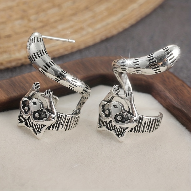 Bohemian Retro Raccoon Ear Cuff Earring, Silvery