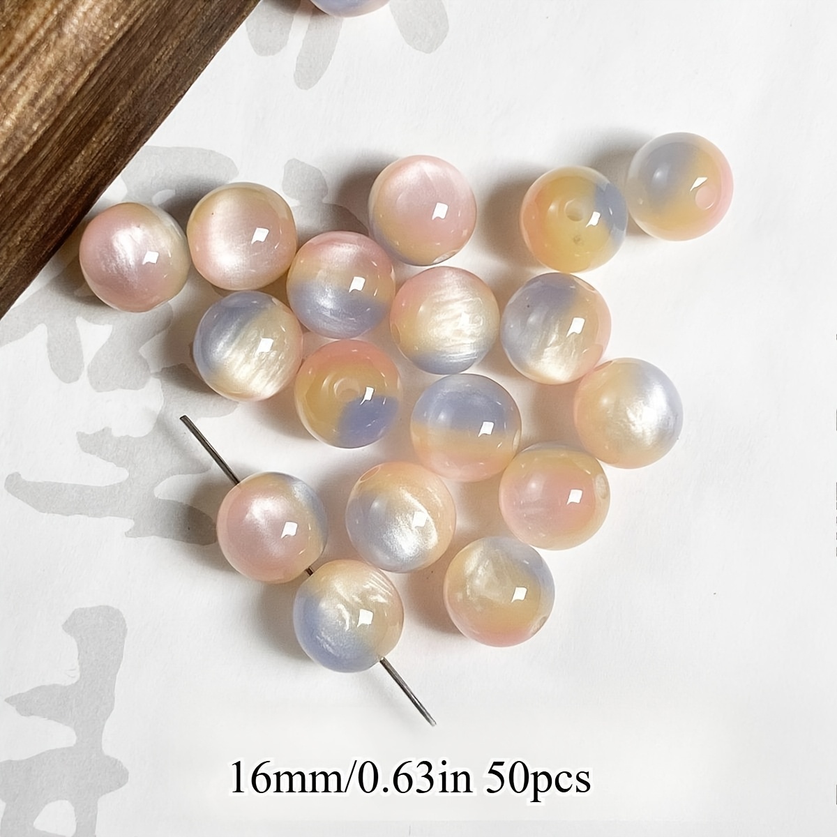 50pcs EFREY Resin Cat Eye Beads for Jewelry Making
