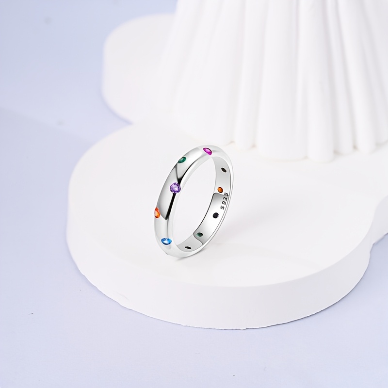 Women's S925 Silver Colored Bubble Ring