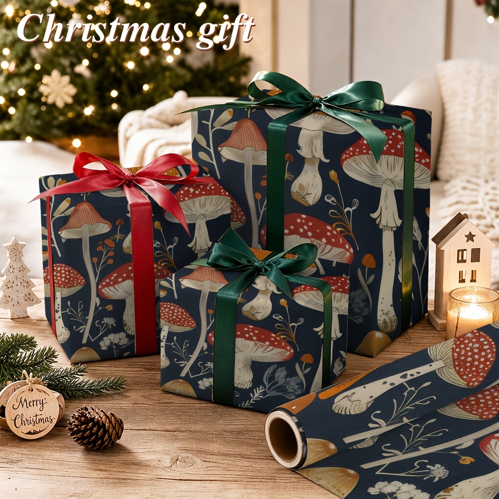 Vintage Mushroom Botanical Print Wrapping Paper for Holiday Gifts