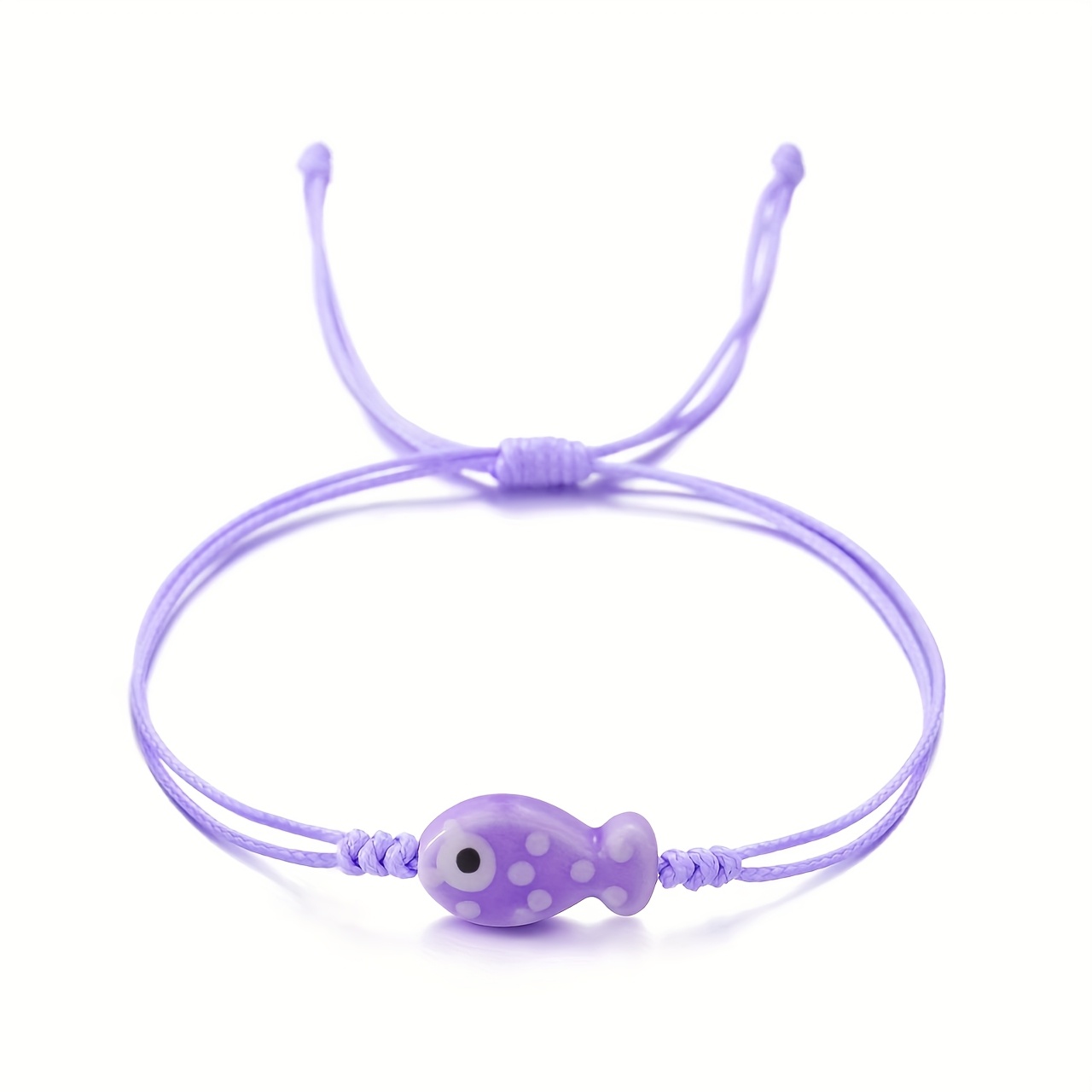 Adjustable Ceramic Fish Bracelet Hand Woven Wristband