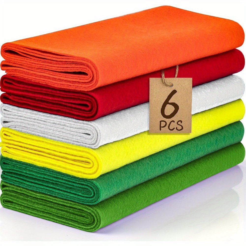 E-shop 6 Rollen 11.8"X35" 1mm Dicke Weiche Filz Stoffplatte 6 Sortierte Klassische Filz Packung für Basteln Nähen Quadrate Vliesstoff Patchwork