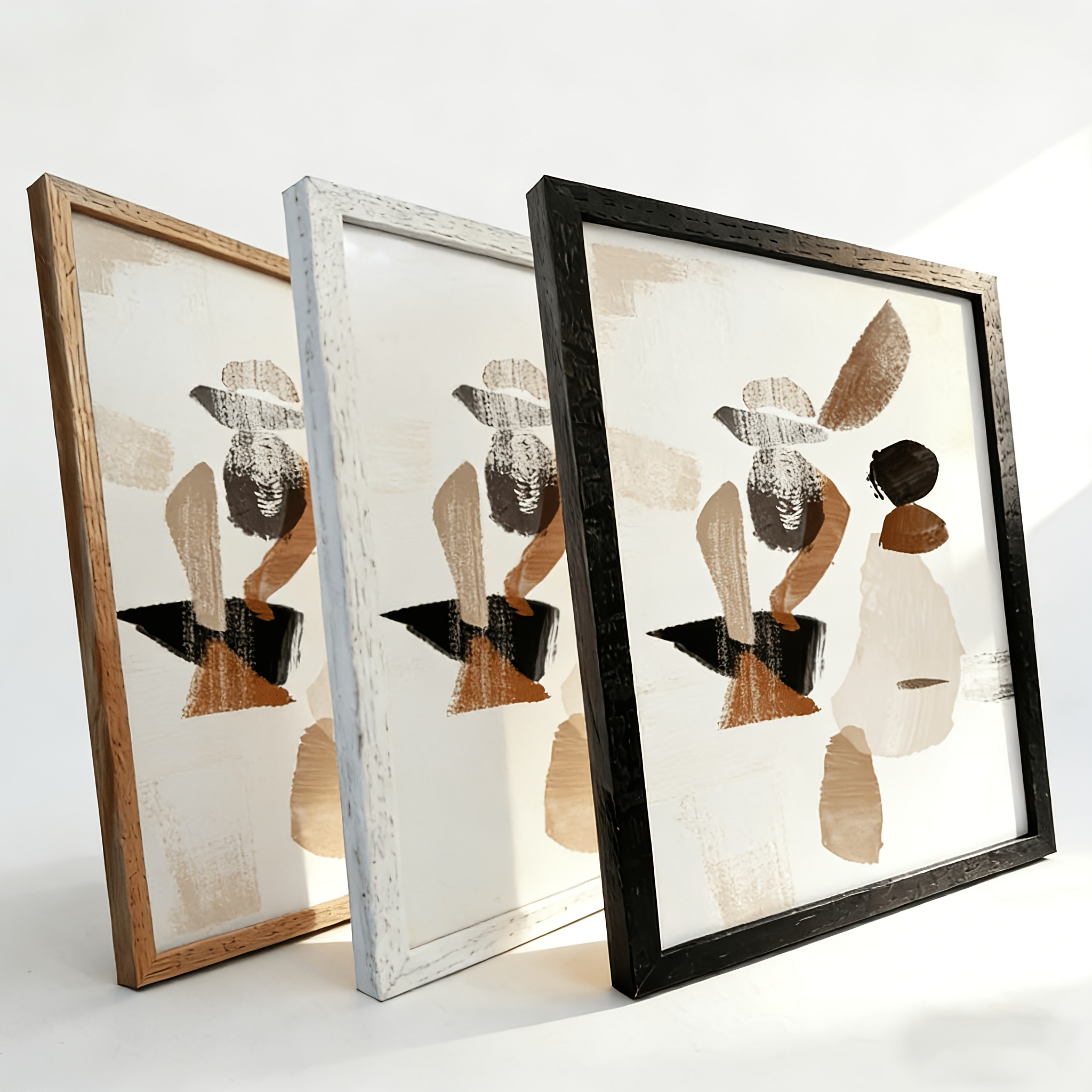 MOSEARON-1/3PK 12X16 Frame, 30X40Cm Picture Frame, Picture Frames, Shadow Box, Frames, Room Decor, Home, Decor, Wall Decor A4 Size with Stand, Can Be Displayed Or Hung, Suitable for Year-Round Display (White, Black, Oak) (Unpadded)