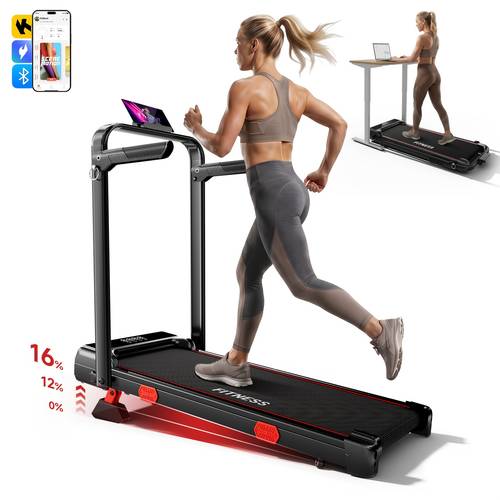 walking pad with treadmill 16 incline 6 3mph treadmill for home use with incline led display app 2 5 quiet small walking pad for home and office user weight 300lbs without battery