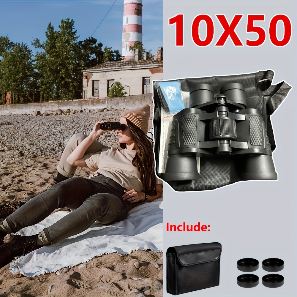 TEMU 10x50 Professional Hd Telescopes-black, Adult High Power Binoculars, Image Stabilization, Suitable For Bird Watching, Hiking, Cycling, Sports