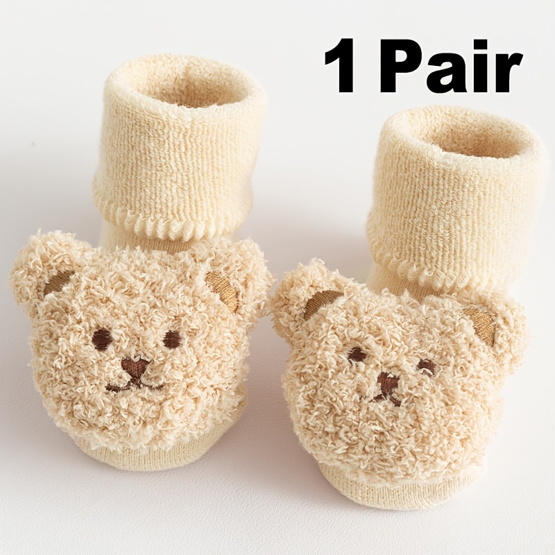 Image of 1/4 Pair Of Floor Socks Cute Bear Mid-calf Thickened Non-slip Socks