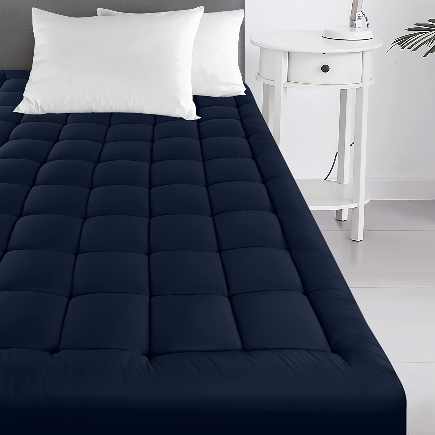 Super Soft 4Inch/ 10 Cm Deep Fill Mattress Topper Luxury Quilted Bed Pad With Elastic Corners Breathable, Durable, Machine Washable, Ideal For Single, Double, King Super King Beds For All Season Comfort