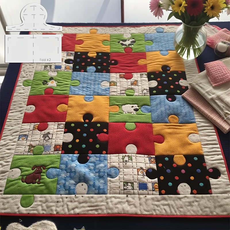 TEMU 2pcs Set Transparent Pet Puzzle Design Sewing Templates Reusable Handmade Diy Puzzle Quilting Templates For Quilts Pillowcases Blankets Bags Quilting