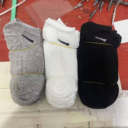 item picture 6pcs 3pairs mens heavy duty polyester fiber boat socks thickened arch support minimalist black white gray for daily formal wear versatile mens casual socks random colors ideal gift set unisex basic short