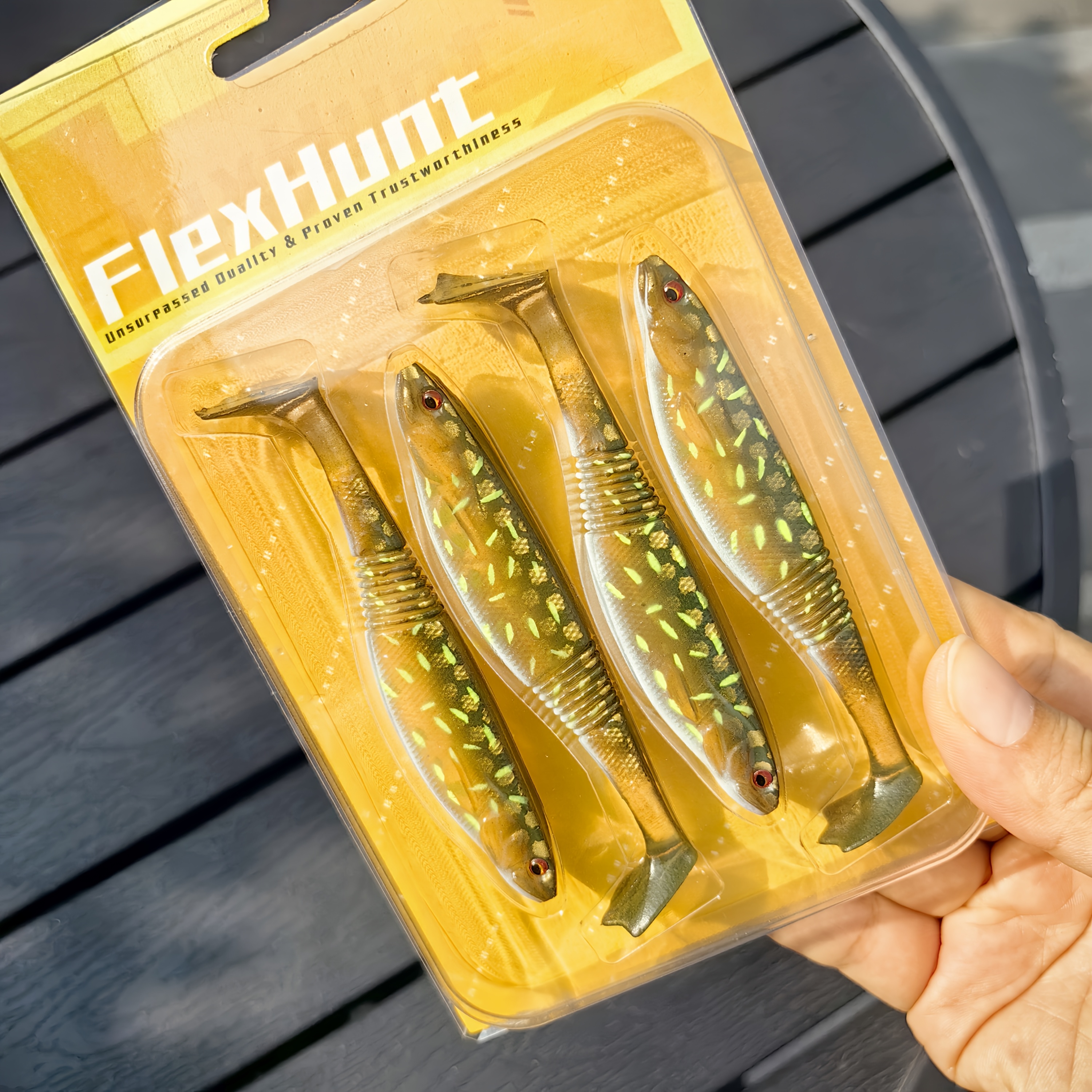 Duck Webbed Tail Soft Bait 10cm/3.8", 4-pack, Blister Packaging For Shape , High- Bait Material, Soft And Durable, Eyes, Flexible Wiggling Tail Lure, Suitable For , Walleye, Pike, In Freshwater