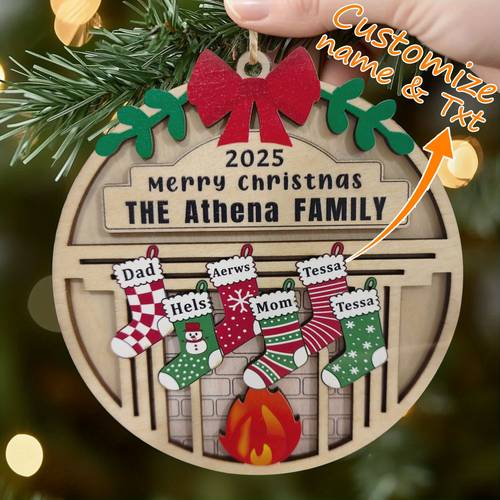 customized double layer wooden photo decorations wooden fireplace shelf with stockings for ornaments