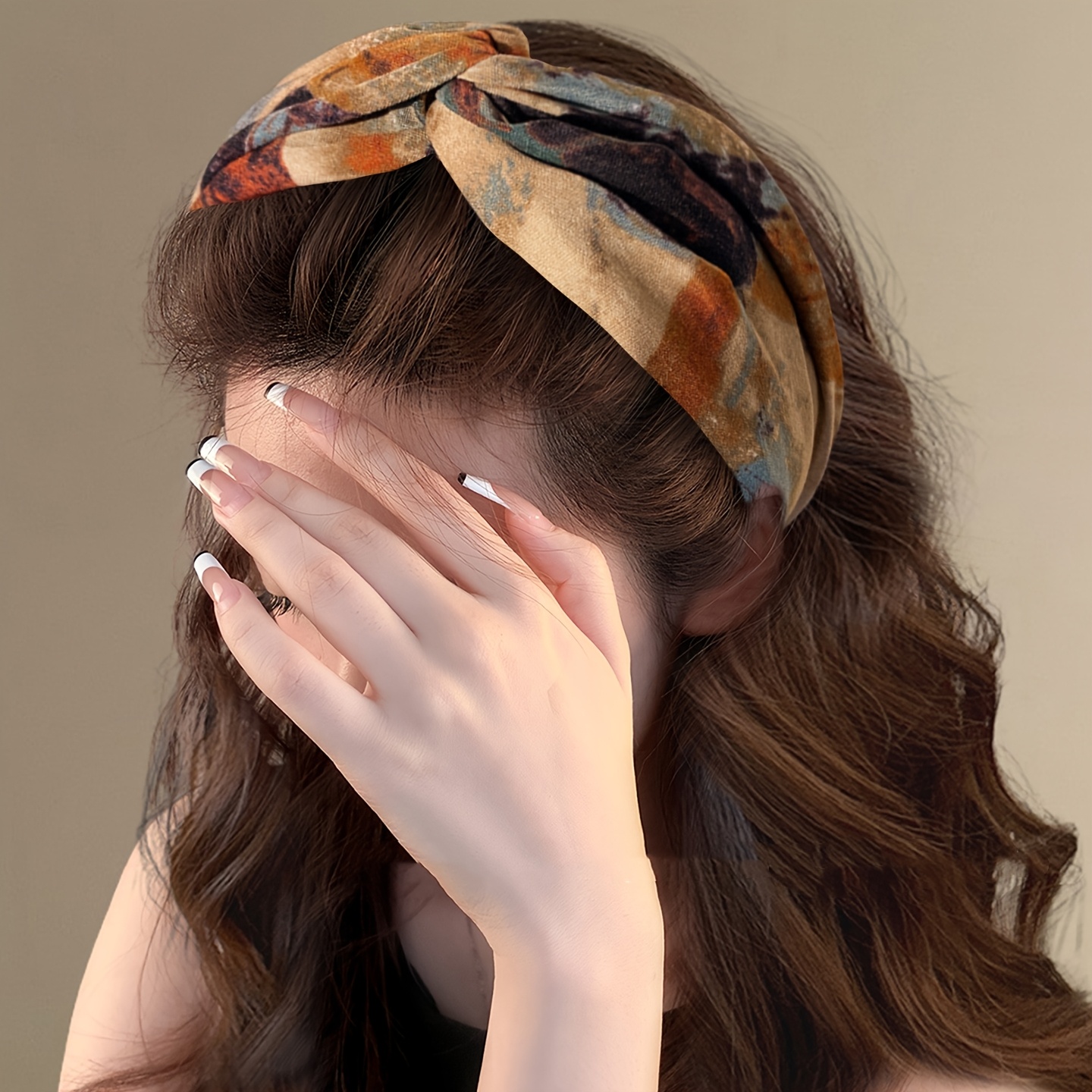 TEMU 【レトロ タイダイ 生地 ヘッドバンド ワイドブリム ヘアクリップ 気質 ト 女性用 アウトドア ヘッドバンド 女性用 万能 ヘアアクセサリー】