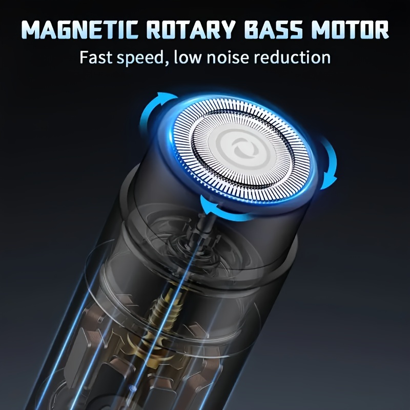 Afeitadora Eléctrica Rotativa para Hombres, Diseño Ultracompacto y Portátil, Nuevo Sistema de Cuchillas, Motor Potente sin Residuos, Carga Rápida USB, Larga Duración de Batería, Afeitadora, Regalo Exquisito para Novio o Padre