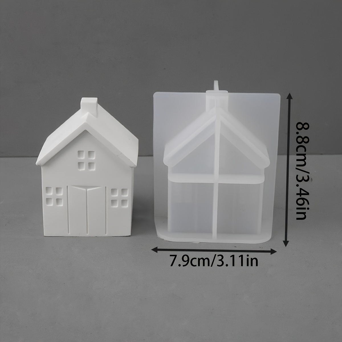 Image of Small House Candle Silicone Molds, Silicone Villa Wooden House Candle Making Mold, Handmade Gypsum Resin Candles Scented Handcraft Molds For Candle/soap/bath Making